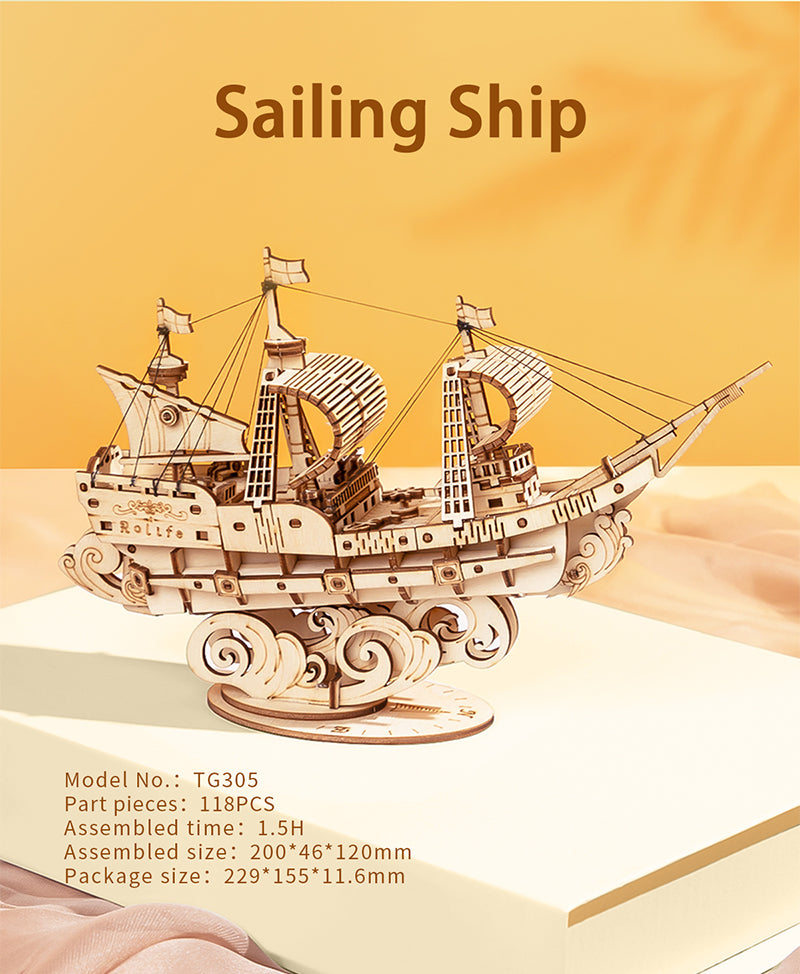 Sailing Ship 3D Classic Wooden Puzzle